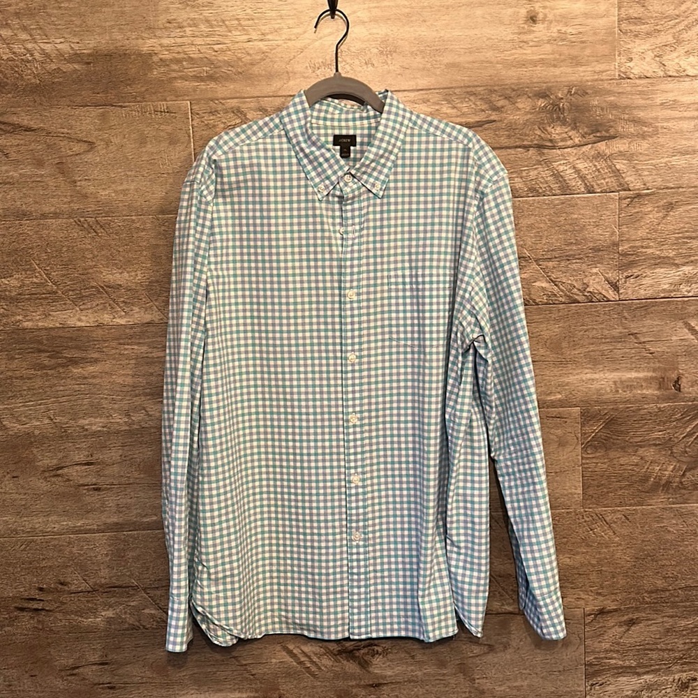 J crew Gingham button down